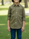 Olive Classic Boys’ Casual Shirt