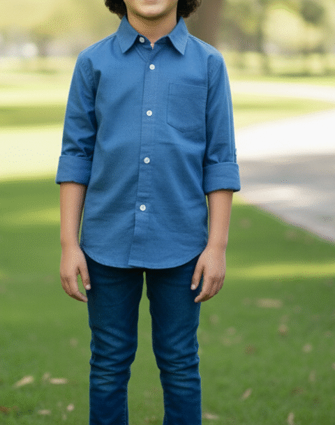 Classic Blue Casual Shirt for Boys