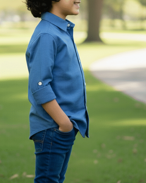 Classic Blue Casual Shirt for Boys