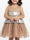 Golden Shimmer Party Dress for Girls