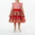 Red Gingham Lace Party Dress for Girls