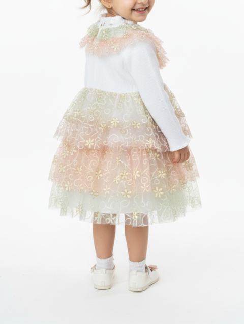Pastel Fairy Net Girls Party Dress