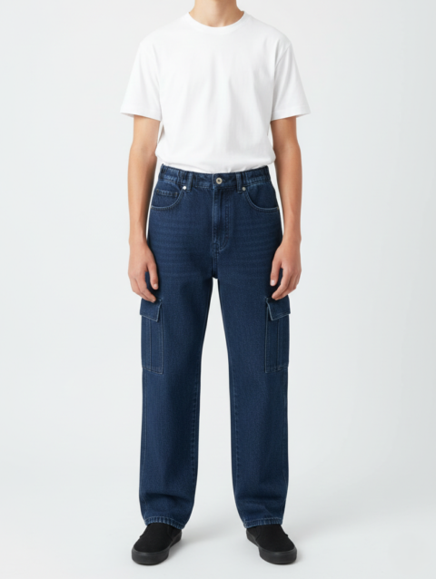 Staff Teen Cargo Fit Dark Blue Jeans